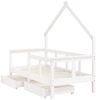 vidaXL Kinderbett mit Schubladen Weiß 70x140 cm Massivholz Kiefer 834541 Bild 4