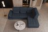 Samtstoff Ecksofa Ares L Form - Samtstoff - dunkelblau - Rechts Bild 3