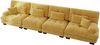 Ecksofa 4-Sitzer modular aus Chenille in Gelb mit Tiefensitz und weicher Polsterung,81x406x77 cm Bild 4