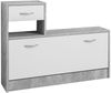 Garderoben-Set >Renton< in Strukturbeton Nachbildung - 100x180x25cm (BxHxT) Bild 5