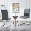 Esszimmerstuhl mit Sitzfläche 42x45 cm – ergonomischer Stuhl in Grau mit PU-Kunstleder, Leinen und Metallgestell Bild 2