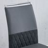 Esszimmerstuhl mit Sitzfläche 42x45 cm – ergonomischer Stuhl in Grau mit PU-Kunstleder, Leinen und Metallgestell Bild 4