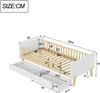 Kinderbett 90x190 mit 2 Schubladen, Einzelbett aus Massivholz mit Lattenrost, Weiß Bild 3