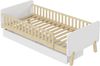 Kinderbett 90x190 mit 2 Schubladen, Einzelbett aus Massivholz mit Lattenrost, Weiß Bild 5