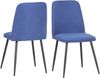 Albatros BONO Stoffstuhl Blau– 2er-Set Esszimmerstühle im modernen Retro-Design DEKRA-geprüft, pflegeleichter Stoffbezug Bild 3