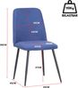 Albatros BONO Stoffstuhl Blau– 2er-Set Esszimmerstühle im modernen Retro-Design DEKRA-geprüft, pflegeleichter Stoffbezug Bild 5