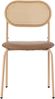 Esszimmerstuhl 6er-Set 80cm×48cm×46cm mit ovaler Rattan-Rückenlehne, PU-Sitz und Metallbeinen Bild 4