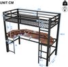 Merax Hochbett, 90 x 200 cm, Kinderbett, Einzelbett, mit farbwechselnder LED-Lichtleiste, mit Schreibtisch, 1 USB-Anschluss + 1 Typ-C-Anschluss und 2 Steckdosen, mit Lochwand, schwarz Bild 4