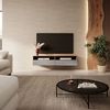 Selsey 'Rednaw' TV-Schrank mit zwei Schubladen, Holzoptik Eiche / Hochglanz Grau mit LED, 140 cm Bild 2