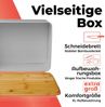 Lumaland Brotkasten Cuisine Brotkasten, Bambus/Holz, Brotdose aus Metall mit Bambus Deckel Bild 2