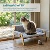 Relaxdays Erhöhtes Katzenbett mit Plüsch Bild 2