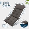 Beautissu Hochlehnerauflage 8er Set Sun-HL Hochlehner Auflage 120x50x8cm Taupe, Mit Kopfpolster, rutschfest & robust – Befestigungsbänder, UV 5 Bild 3