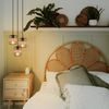 ZMH Pendelleuchte Esstisch Hängelampe Vintage - Rustikal Esstischlampe Rund Schwarz 3 Flammig Retro Hängeleuchte E27 Rattan Wohnzimmerlampe Hängend Metall Natur für Esszimmer Schlafzimmer Küche Bild 4