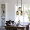 ZMH Pendelleuchte Esstisch Hängelampe Vintage - Rustikal Esstischlampe Rund Schwarz 3 Flammig Retro Hängeleuchte E27 Rattan Wohnzimmerlampe Hängend Metall Natur für Esszimmer Schlafzimmer Küche Bild 2