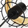 ZMH Pendelleuchte Esstisch Hängelampe Vintage - Rustikal Esstischlampe Rund Schwarz 3 Flammig Retro Hängeleuchte E27 Rattan Wohnzimmerlampe Hängend Metall Natur für Esszimmer Schlafzimmer Küche Bild 5