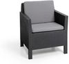 Allibert Polyrattan Balkonmöbel-Set "Chicago", graphit,2 Sessel und Tisch Bild 2