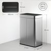 HOMCOM Mülleimer 55L Abfalleimer mit Soft-Close-Schmetterlingsdeckel, aus Edelstahl, für Küche, Fitnessstudio, Büro, Silber Bild 3