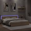 Doppelbett, Bettgestell Modernen mit Kopfteil und LED-Beleuchtung Sonoma-Eiche 180 x 200 cm d1232e Bild 4