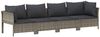 vidaXL 4-tlg. Garten-Lounge-Set mit Kissen Grau Poly Rattan 362689 Bild 2