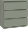 Forte EDMORE Kommode 70 80, moderne Kommode mit 3 Schubladen, Holzwerkstoff, Salbei, 77,2 cm breit x 79,8 cm hoch x 42,2 cm tief Bild 3