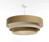 BPS Koncept 050-108-60 Hängeleuchte BOHO ELEGANT E27 1x40W Stoff strukturiert auf PVC-Kunststoff braun, weiß H:90cm Ø50cm dimmbar Bild 4