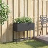 vidaXL Pflanzkübel mit Ablage Schwarz Poly Rattan 366387 Bild 3