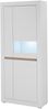 INOSIGN Stauraumvitrine Chester, Hochschrank mit Stauraum, Glasvitrine, Anrichte, Weiß Matt (1-St) austauschbare Blende in der Griffleiste, zeitloses Design, 85 cm breit Bild 3