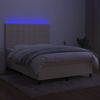 vidaXL Boxspringbett mit Matratze & LED Creme 140x200 cm Stoff, Härtegrad: H2 [3134882] Bild 4