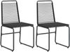 vidaXL Gartenstühle 2 pcs Schwarz 48 x 55 x 89,5 cm Rattan 42025096 Bild 2