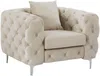 Vente-unique - EDWINA Sessel SamtStoff Beige - B 91 cm x H 76 cm x L 106 cm Bild 3