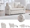 LVHOM Schlafsofa mit 3-fach verstellbarer Lehne&USB, Ausziehbares Schlafbett, 2-Sitzer mit Becherhalter Platzsparend 139x73x83cm Bild 2