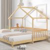 Erweißerbares Hausbett 208x182x170 ausziehbares Kinder- und Tagesbett, reines Massivholz (Kiefer), wandelbar als Einzel- und Doppelbett, natur Bild 5