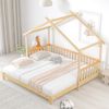 Erweißerbares Hausbett 208x182x170 ausziehbares Kinder- und Tagesbett, reines Massivholz (Kiefer), wandelbar als Einzel- und Doppelbett, natur Bild 4