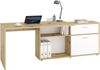 Schreibtisch >DIEGO< in Artisan Eiche Dekor-Brillantweiß - 138x75x138cm (BxHxT) Bild 2