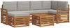 vidaXL Ecksofa Set 7 pcs Natürlich und Hellgrau Massivholz Akazie 3375131 Bild 2