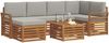 vidaXL Ecksofa Set 7 pcs Natürlich und Hellgrau Massivholz Akazie 3375131 Bild 3
