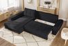 Ecksofa Scandi-Stil Schlafcouch Stauraum Ottomane LI Bouclé Chenille Anthrazit Bild 4