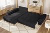 Ecksofa Scandi-Stil Schlafcouch Stauraum Ottomane LI Bouclé Chenille Anthrazit Bild 5