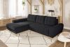 Ecksofa Scandi-Stil Schlafcouch Stauraum Ottomane LI Bouclé Chenille Anthrazit Bild 3