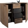 Sideboard >Aschau< 2 Türen, 4 Schübe, Mauvella Eiche Dekor/ Graphit - 140x89x38cm (BxHxT) Bild 4