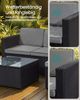 SONGMICS Gartenmöbel-Set mit Kissen und Glastisch, Polyrattan, Schwarz / Grau Bild 3