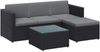 SONGMICS Gartenmöbel-Set mit Kissen und Glastisch, Polyrattan, Schwarz / Grau Bild 2