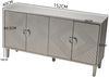Sideboard 152 x 40 x 82,5 cm in Champagner, aus MDF, mit 4 Türen und Kiefernholzfüßen Bild 5