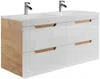 Vente-unique - ARUBA Waschbeckenmöbel Holz, Platte BeigeWeiß - B 46 cm x H 59 cm x L 120 cm Bild 3