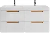 Vente-unique - ARUBA Waschbeckenmöbel Holz, Platte BeigeWeiß - B 46 cm x H 59 cm x L 120 cm Bild 2