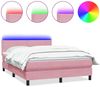 vidaXL Boxspringbett mit Matratze & LED Rosa 160x220 cm Samt 3316844 Bild 2