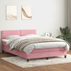 vidaXL Boxspringbett mit Matratze & LED Rosa 160x220 cm Samt 3316844 Bild 4