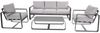 Gartenlounge-Set >BELEZZA< 3-Sitzer, 2 Sessel, Tisch, in Aluminium grau, inkl. Kissen Bild 2