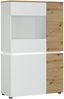 Vitrine Livia / Luci, Holzwerkstoff, Weiß, Holzfarben, 90 x 146 x 40 cm Bild 1