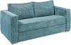 Vente-unique - LORETO Sofa SamtStoff Blau - B 223 cm95 cm x H 90 cm x L 195 cm Bild 4